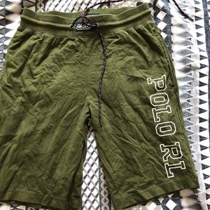Olive green polo shorts